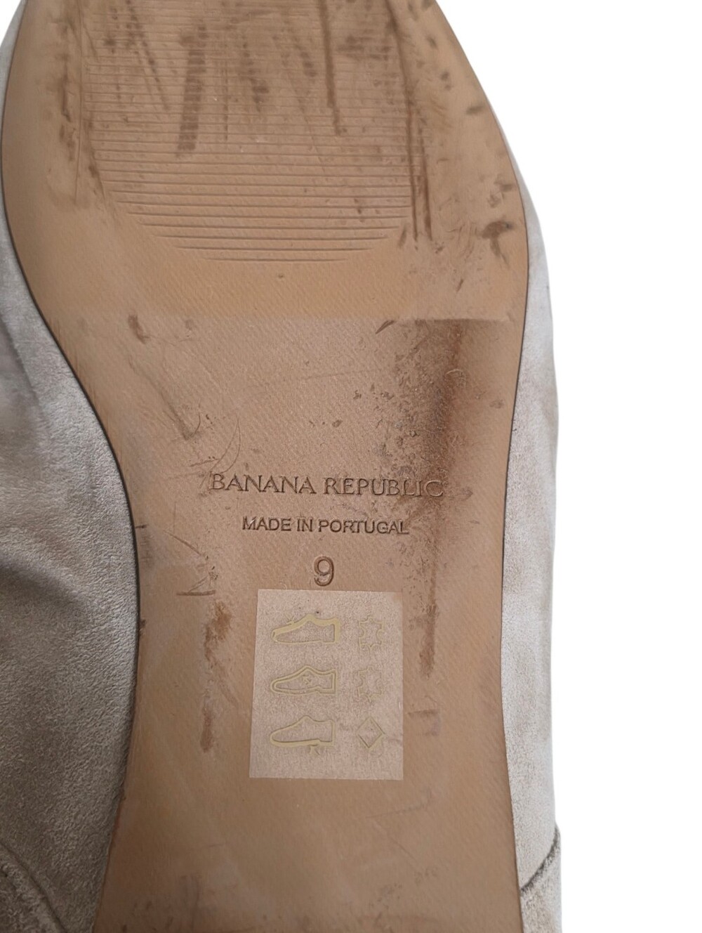 Banana Republic Ruched Suede Ballet Flat in Sandy Taupe Size 9 - Picture 4 of 5